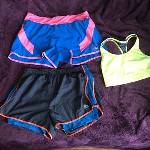 Lot-3 running walking exercise shorts sports bra L
